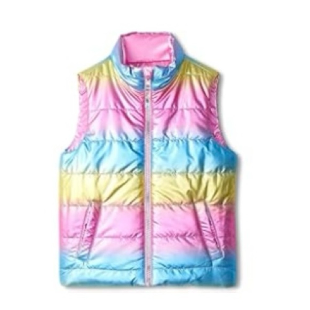 NWOT Hatley REVERSIBLE Rainbow Shine Vest Sz 8